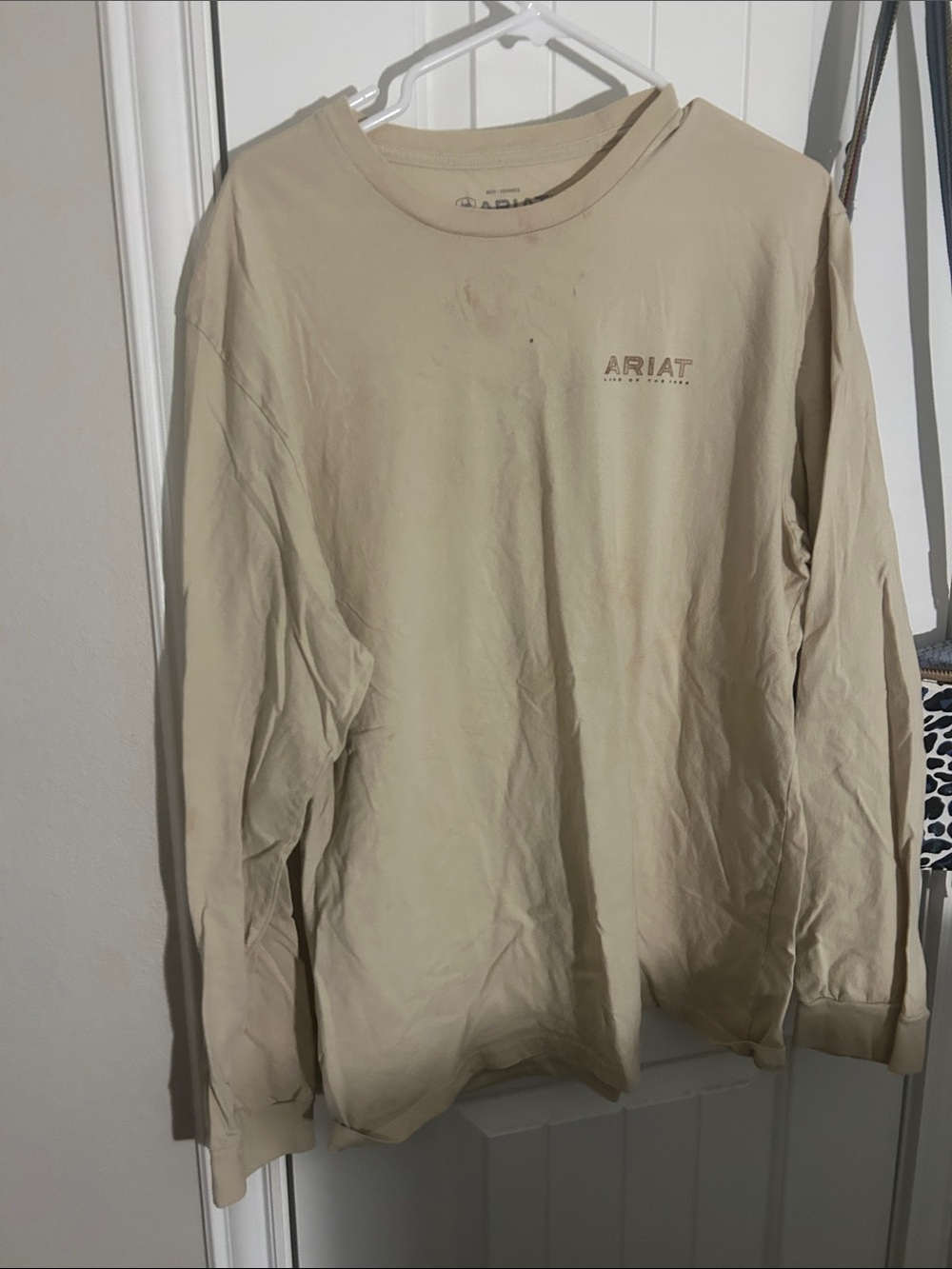 Ariat Men's Long Sleeve Crew Tee - Sand/Cream